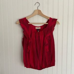 Red ruffle tank top